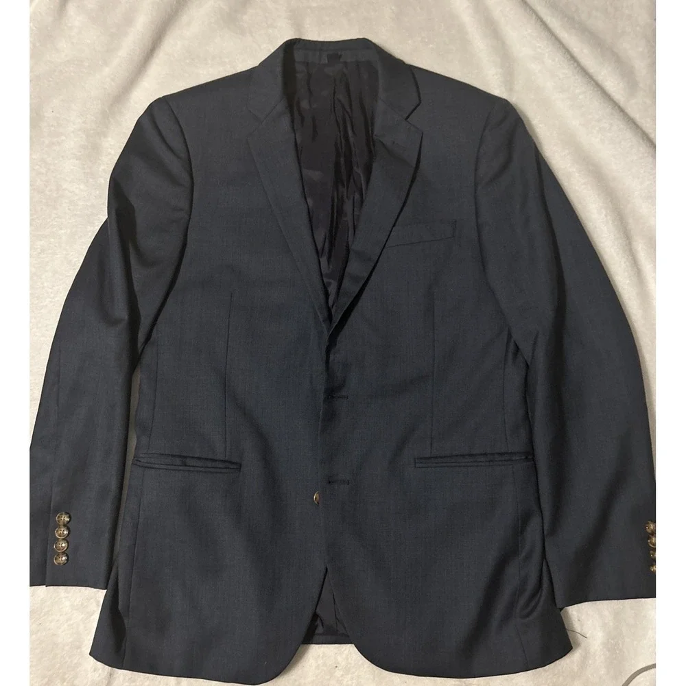 J.Crew Thompson 40R Blue 100% Wool Two Button Sport Coat Blazer
